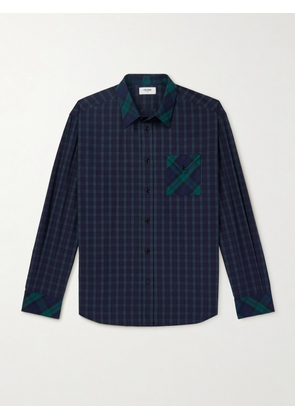 CELINE - Checked Cotton Shirt - Men - Blue - EU 38