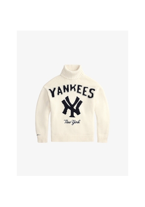 Womens Polo Ralph Lauren Yankees Rollneck Wool-Cotton Knit Jumper