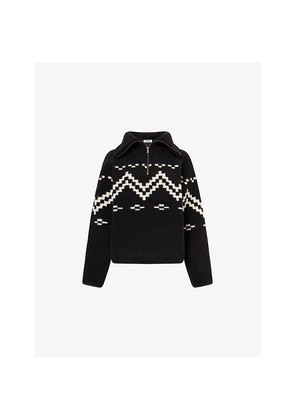 Womens 4th & Reckless Dayna Half-Zip Fair Isle Fleece Jumper