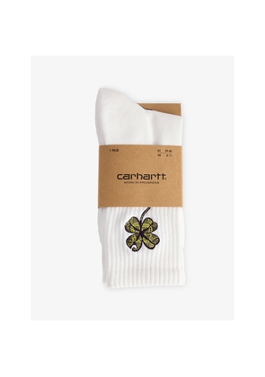 Mens Carhartt WIP Clover Embroidered Cotton-Blend Socks