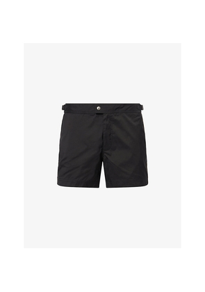 Mens Tom Ford Mid-Rise Contrast-Piping Swim Shorts