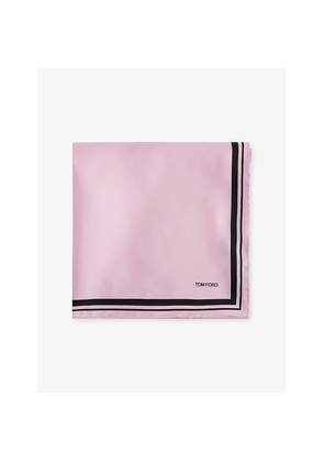 Mens Tom Ford Frame Logo Silk Pocket Square