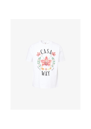 Mens Casablanca Casa Way Orchid Printed Cotton T-Shir