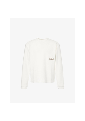 Mens Belier Waffle Logo-Embroidered Cotton T-Shirt