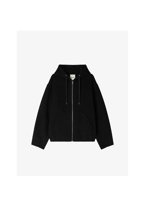 Mens Sandro Hooded Zip-Up Wool-Blend Jacket