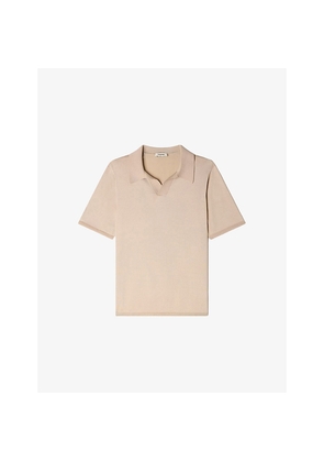 Mens Sandro Short-Sleeved Knitted Polo Shirt