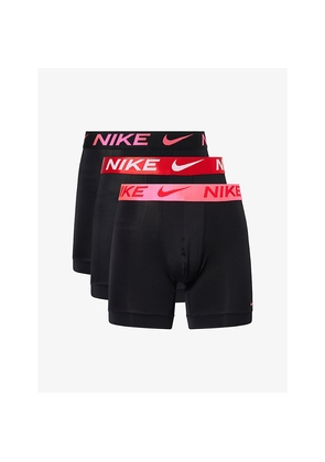 Mens Nike Essential Micro Branded Pack Of Three Stretch-Woven Boxer Briefs