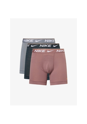 Mens Nike Ultra Comfort Branded Pack Of Three Stretch-Woven Boxer Briefs