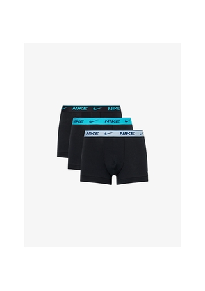 Mens Nike Everyday Branded Pack Of Three Stretch-Cotton Trunks Shorty