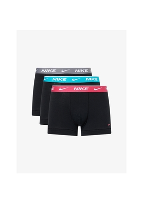 Mens Nike Everyday Branded Pack Of Three Stretch-Cotton Trunks Shorty