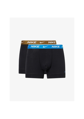 Mens Nike Everyday Branded Pack Of Two Stretch-Cotton Trunks Shorty