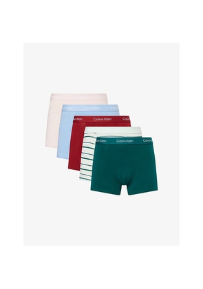Mens Calvin Klein Icon Branded Pack Of Three Stretch-Cotton Trunks