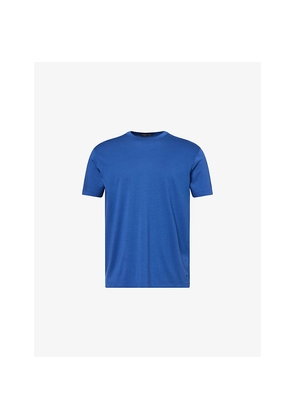 Mens Tom Ford Brand-Embroidery Crewneck Woven T-Shirt