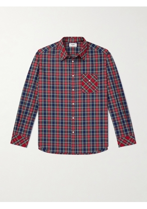 CELINE - Checked Cotton Shirt - Men - Red - EU 38