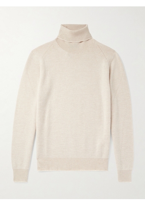 Brioni - Ribbed Cashmere and Wool-Blend Rollneck Sweater - Men - Neutrals - IT 46
