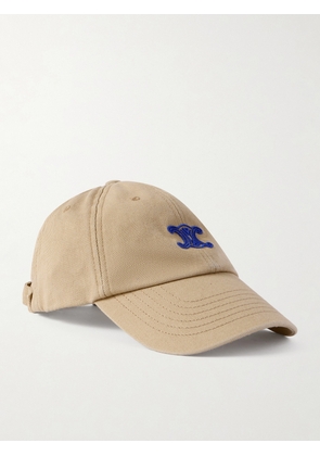 CELINE - Vivienne Logo-Embroidered Cotton-Twill Baseball Cap - Men - Neutrals - small