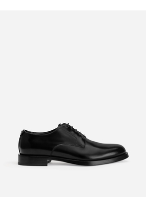Dolce & Gabbana Brushed Calfskin Derby Shoes - Man Lace-ups Black Leather 41