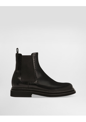 Dolce & Gabbana Brushed Calfskin Ankle Boots - Man Boots And Ankle Boots Black Leather 39
