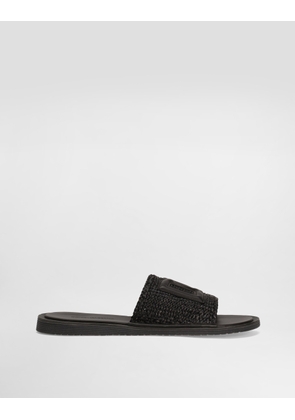 Dolce & Gabbana Raffia Crochet Slipper - Man Sandals And Slides Black 45