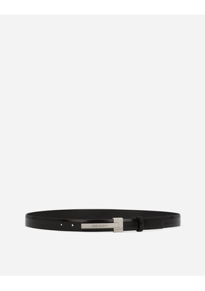 Dolce & Gabbana Brushed Calfskin Belt - Man Belts Black Leather 105