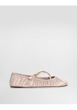 Dolce & Gabbana Satin Ballet Flats - Woman Flat Shoes Pale Pink 41.5