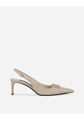 Dolce & Gabbana Polished Calfskin Slingbacks - Woman Pumps And Slingback Beige Leather 38