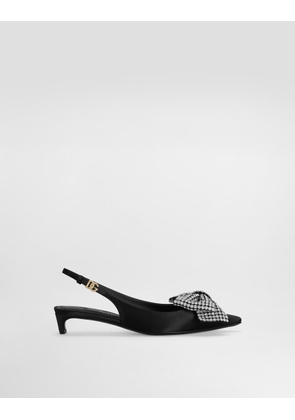 Dolce & Gabbana Satin Slingbacks With Rhinestone Embellishment - Woman Pumps And Slingback Multi-colored 35