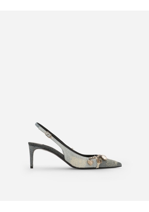 Dolce & Gabbana Patchwork Denim Slingbacks - Woman Pumps And Slingback Blue 40.5