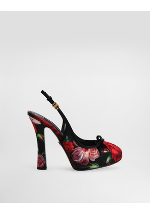 Dolce & Gabbana Satin Slingbacks - Woman Pumps And Slingback Print 38.5