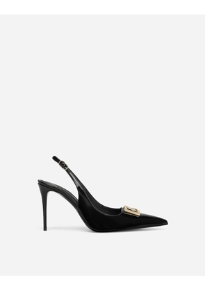 Dolce & Gabbana Polished Calfskin Slingbacks - Woman Pumps And Slingback Black Leather 36.5