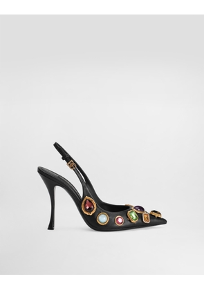 Dolce & Gabbana Slingback With Stone Embroidery - Woman Pumps And Slingback Multi-colored 36