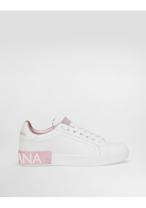 Dolce & Gabbana Nappa Leather Portofino Sneakers - Woman Sneakers Pink Leather 39.5