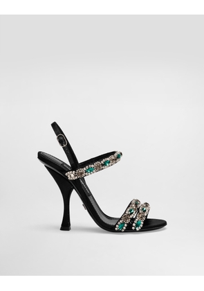 Dolce & Gabbana Sandals With Embroidery - Woman Sandals And Wedges Black 40