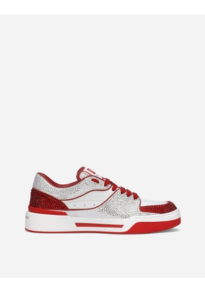 Dolce & Gabbana Calfskin New Roma Sneakers With Fusible Rhinestones - Man Sneakers Red Leather 42