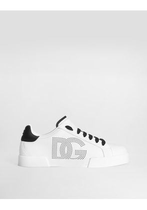 Dolce & Gabbana Calfskin Portofino Sneakers - Man Sneakers Black 44.5