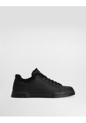 Dolce & Gabbana Portofino Light Calfskin Sneakers - Man Sneakers Black 42