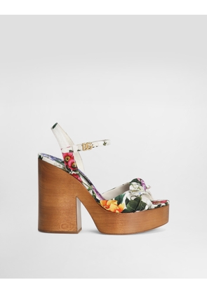 Dolce & Gabbana Jacquard Platform Sandals - Woman Sandals And Wedges Print 38