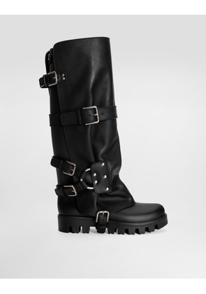 Dolce & Gabbana Boots In Rubber And Calfskin - Woman Boots And Booties Black 38