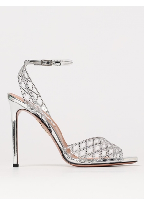 Heeled Sandal AQUAZZURA Woman color Silver