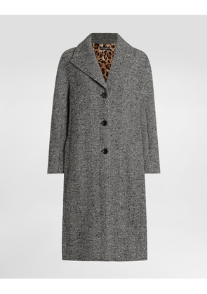 Dolce & Gabbana Long Chevron Coat - Woman Coats And Jackets Multicolor 40