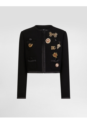 Dolce & Gabbana Double Crêpe Wool Jacket - Woman Coats And Jackets Black 42