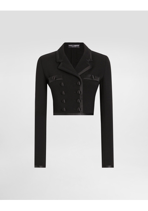 Dolce & Gabbana Short Double-breasted Wool Crepe Jacket - Woman Coats And Jackets Black 46