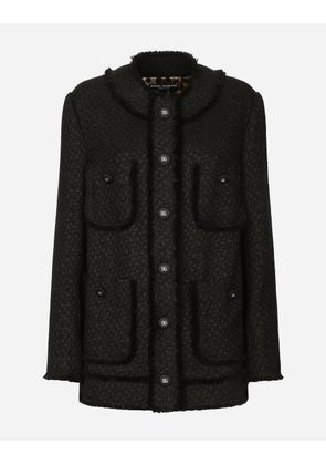 Dolce & Gabbana Single-breasted Raschel Tweed Jacket - Woman Coats And Jackets Black 40