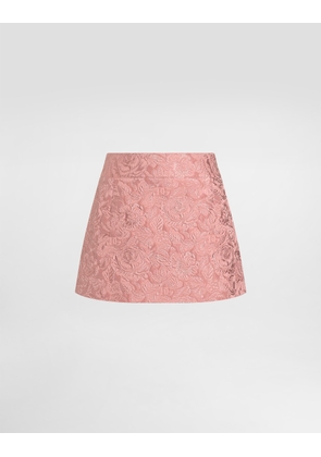 Dolce & Gabbana Floral Matelassé Jacquard Miniskirt - Woman Skirts Multicolor 36
