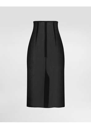Dolce & Gabbana Chiffon Voile Calf-length Skirt - Woman Skirts Black Silk 40