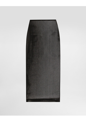 Dolce & Gabbana Mesh Calf-length Skirt - Woman Skirts Black 38