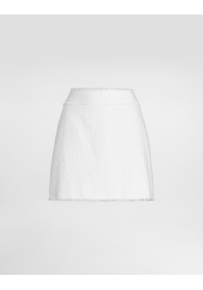 Dolce & Gabbana Cotton Raschel Tweed Miniskirt - Woman Skirts White 48