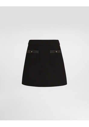 Dolce & Gabbana A-line Wool Crepe Miniskirt - Woman Skirts Black 36