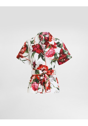 Dolce & Gabbana Flower-print Poplin Vanity Shirt - Woman Shirts And Tops Print 38