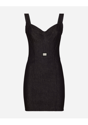 Dolce & Gabbana Cotton Denim Corset Dress - Woman Denim And Jeans Multi-colored 46